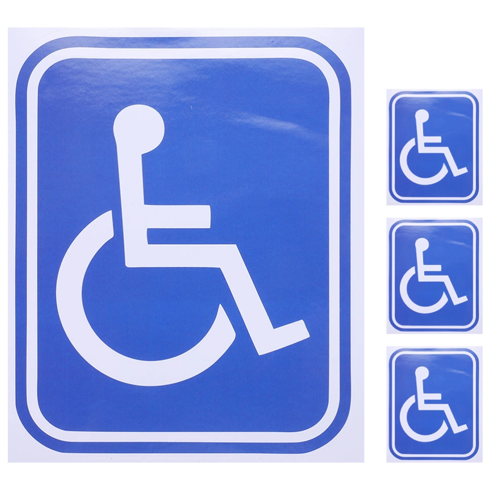 4pcs Adhesive Disabled Wheelchair Sticker Adhesive Disabled Wheelchair  Disability Sticker