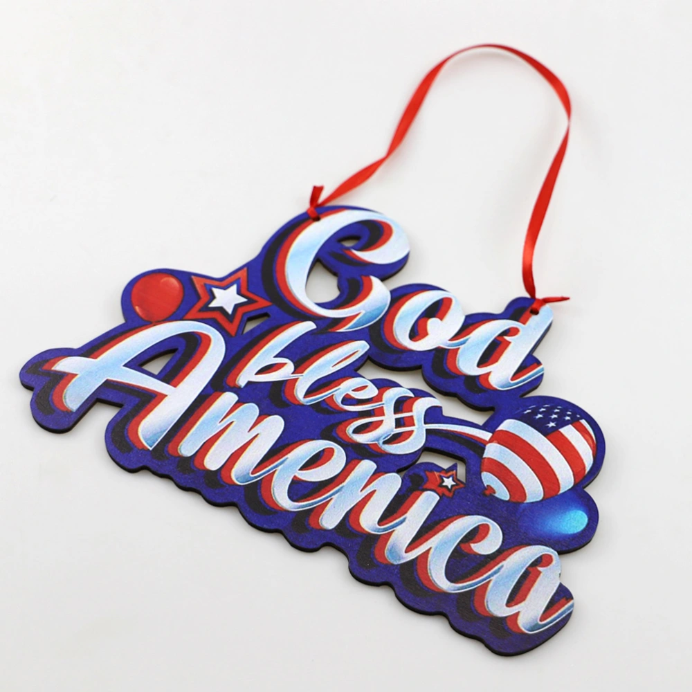 Independence Day Decor Doors Hanging Sign Wood Letter Hanging Adornment