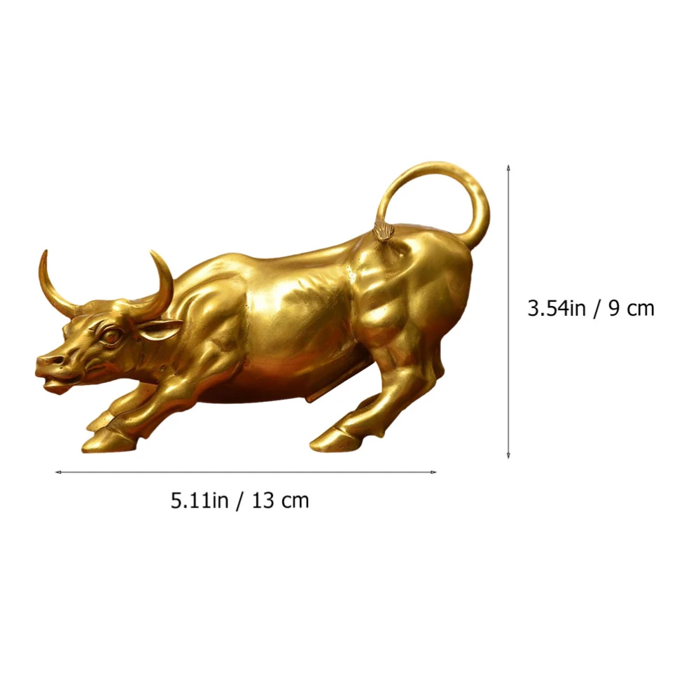 1Pc Home Scene Layout Feng Shui Prop Desktop Brass Bull Figurine Adornment Gift