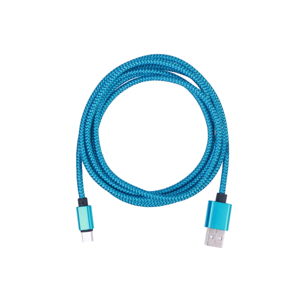 USB Type-C Cable Nylon Braided 1M 2.0A USB-C Quick Charger Fast Data Sync and Charging Cable for Galaxy S9/ S8/ S8 Plus/ Note 8/ Huawei P9/ Honor V8/ LG V30/ V20/ OnePlus 5 3T 2 and More (Blue)