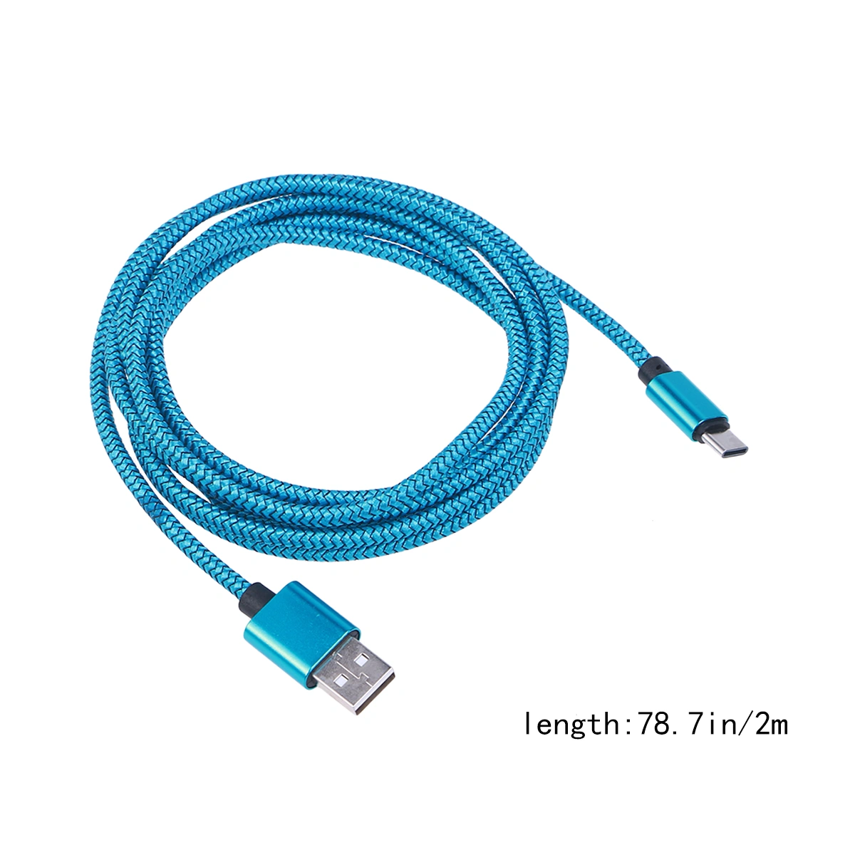 USB Type-C Cable Nylon Braided 1M 2.0A USB-C Quick Charger Fast Data Sync and Charging Cable for Galaxy S9/ S8/ S8 Plus/ Note 8/ Huawei P9/ Honor V8/ LG V30/ V20/ OnePlus 5 3T 2 and More (Blue)