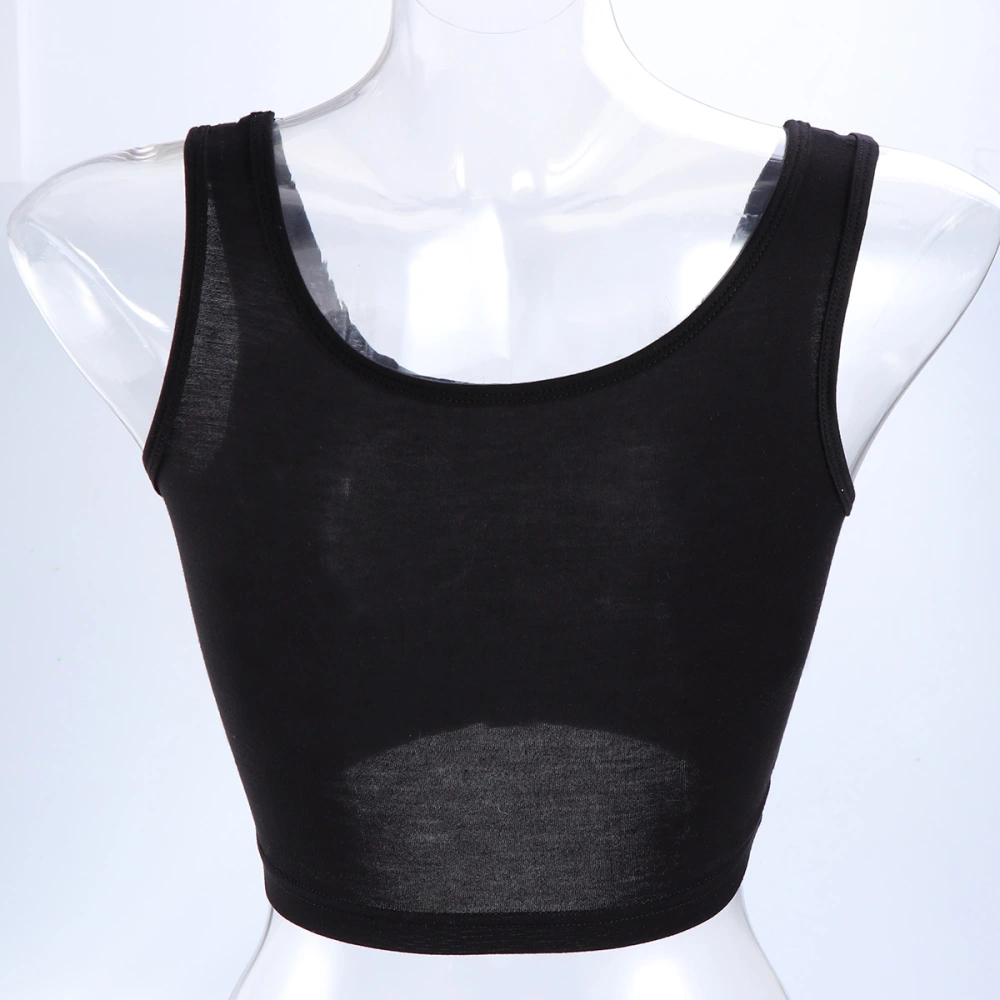 Women Fashion Sports Vest Tank Vest Camisole Crop Shirt T Shirt (Black)