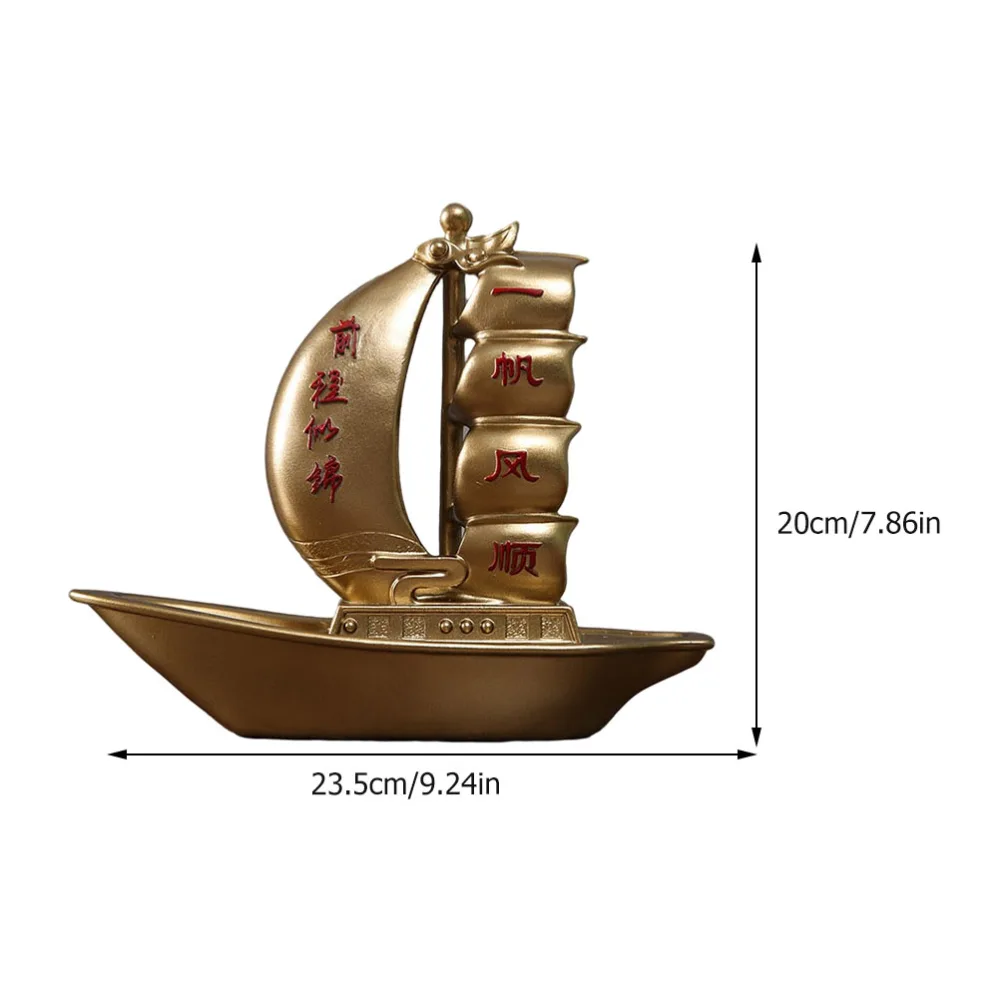 Creative Sailboat Graduation Gift Resin Domestic Office Auspicious Decoration