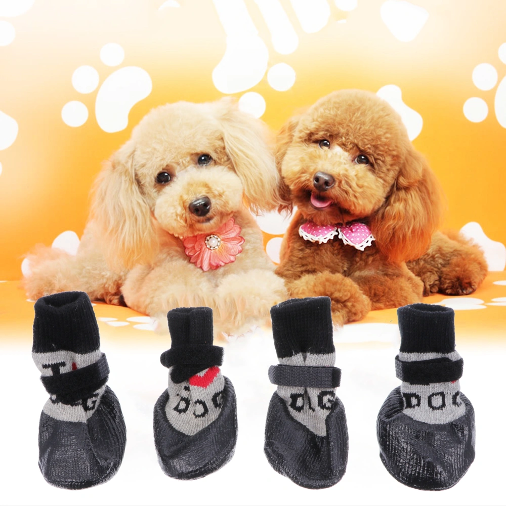 4Pcs Wool Dog Shoes Socks Anti-Skid Boot Paw Protectors Foot Wear Pet Supplies