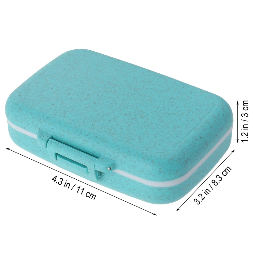 1pc Portable Travel Pill Box 6 Grid Medicine Storage Holder Container Organizer Case (Blue)