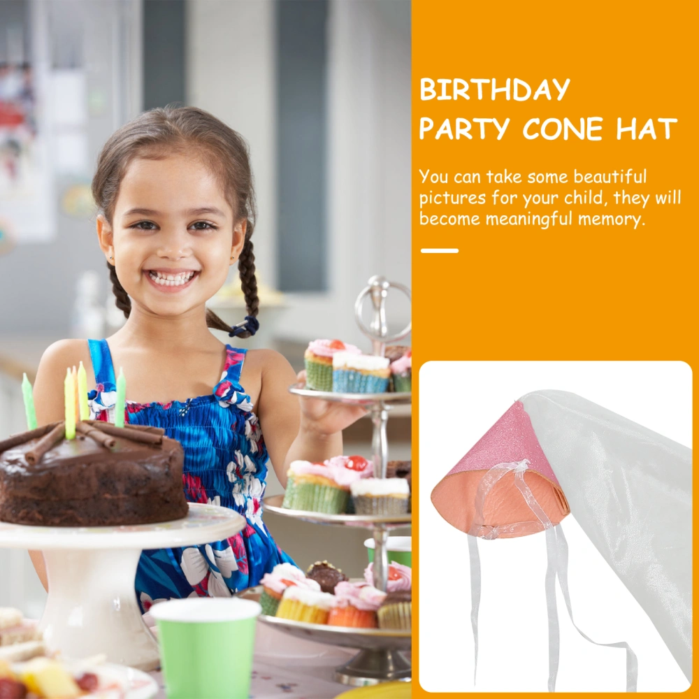 Party Hats Glitter Birthday Crown Cone Hats Mesh Party Favors Hat Birthday Hats