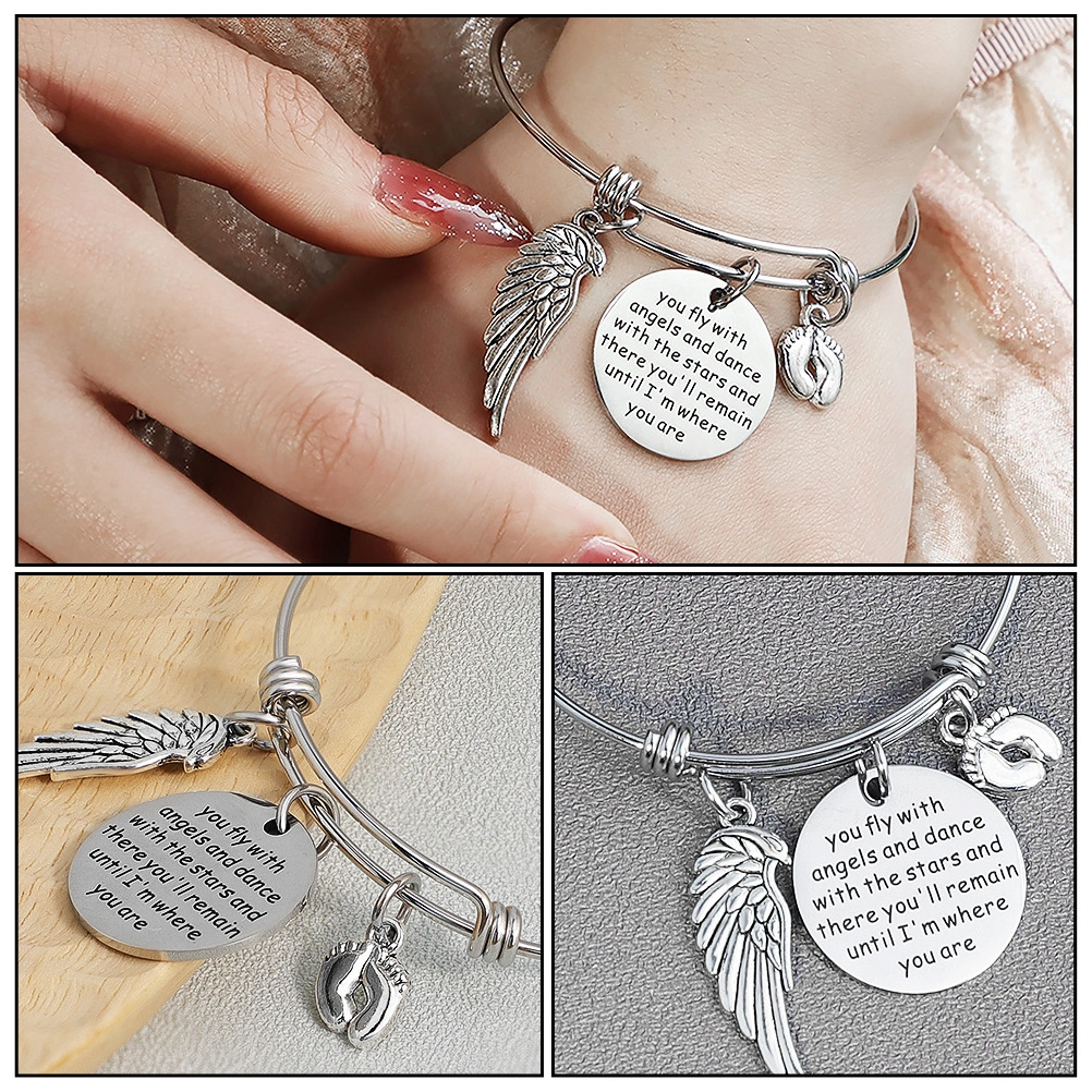 1pc Exquisite Hand Jewelry Stainless Steel Bracelet Lettering Tag Bracelet