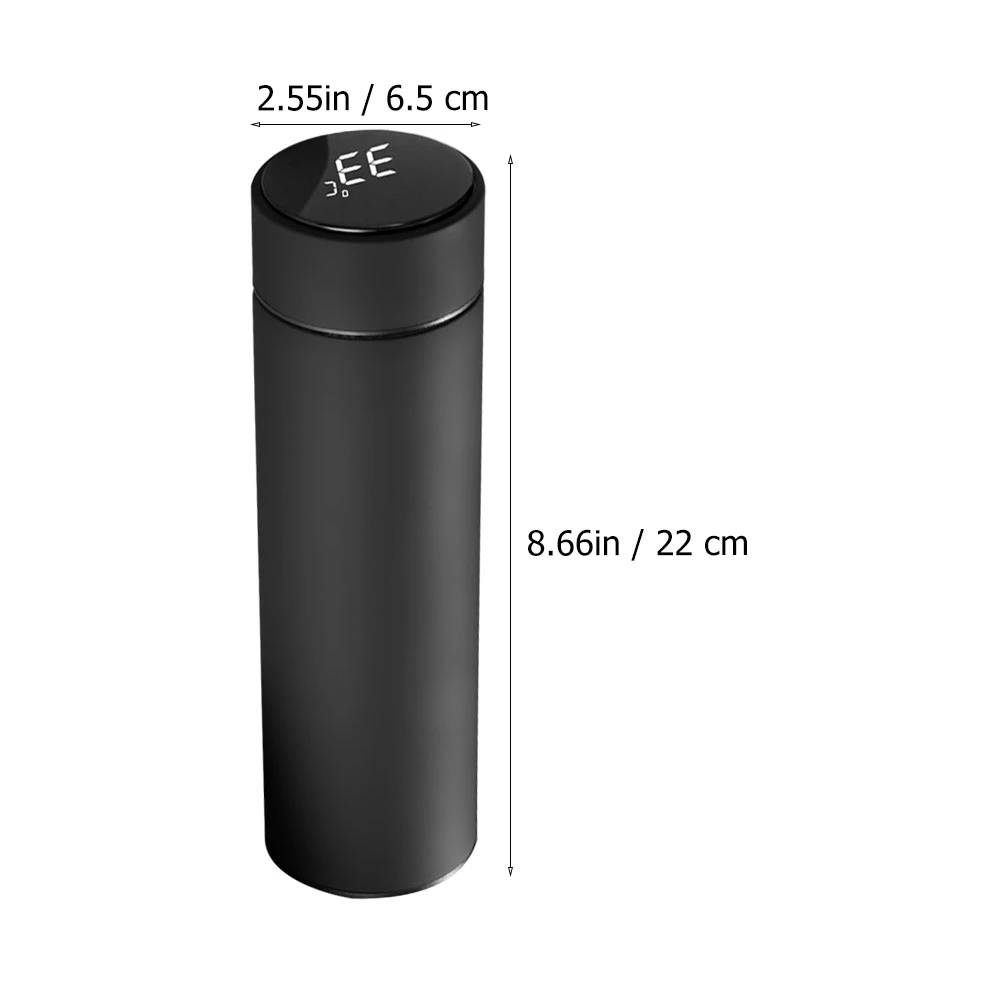 1Pc Intelligent Water Cup Temperature Display Cup Heat Preservation Cup Black