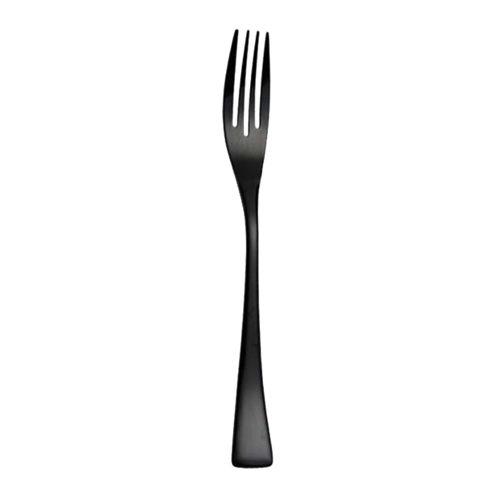 1pc Stainless Steel Black Western Cutlery Fork Dinner Tableware Flatware (Black)