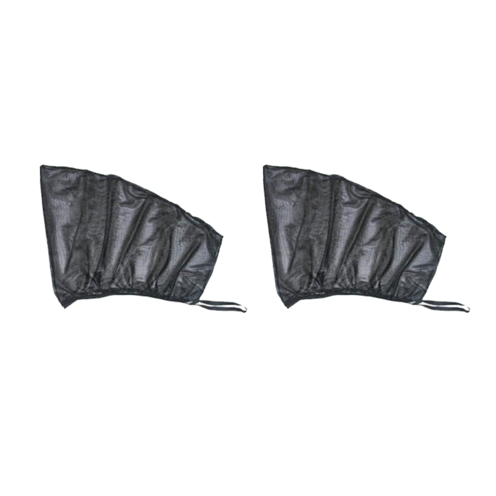 2PCS Car Reflective Sun Heat Anti-mosquito Shield Case Mesh Windshield Visor Sun Shade Cover - Front (Black)