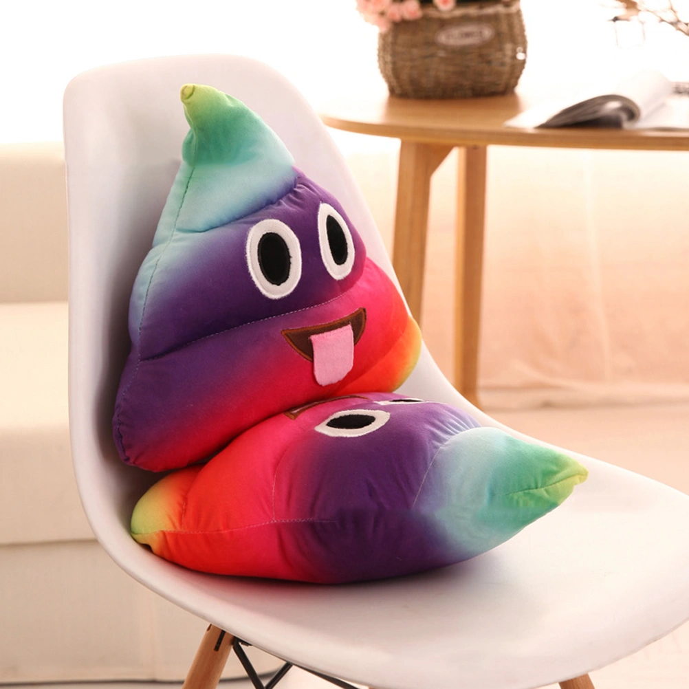 20cm Plush Poop Pillow Stuffed Cushion Toys for Kids Children Party Home Decorations (Rainbow Protruding Tongue)