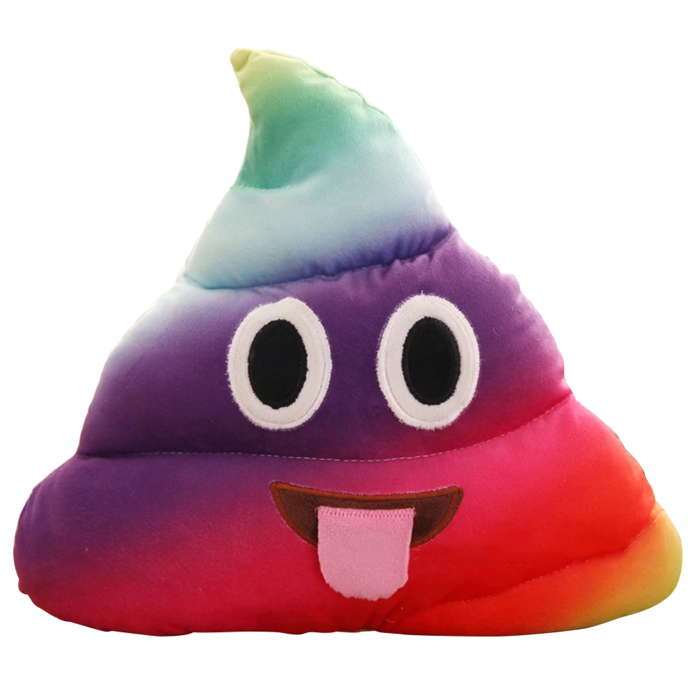 20cm Plush Poop Pillow Stuffed Cushion Toys for Kids Children Party Home Decorations (Rainbow Protruding Tongue)