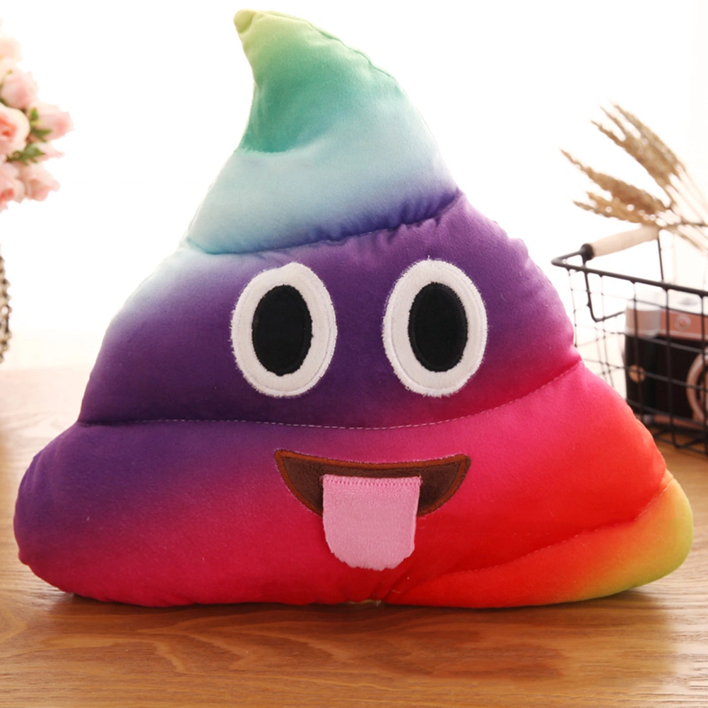 20cm Plush Poop Pillow Stuffed Cushion Toys for Kids Children Party Home Decorations (Rainbow Protruding Tongue)