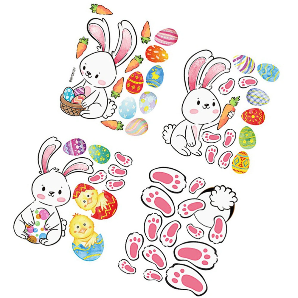 1 Sheet Easter DIY Sticker Self Adhesive Rabbit Carrot Egg Decorative Stickers