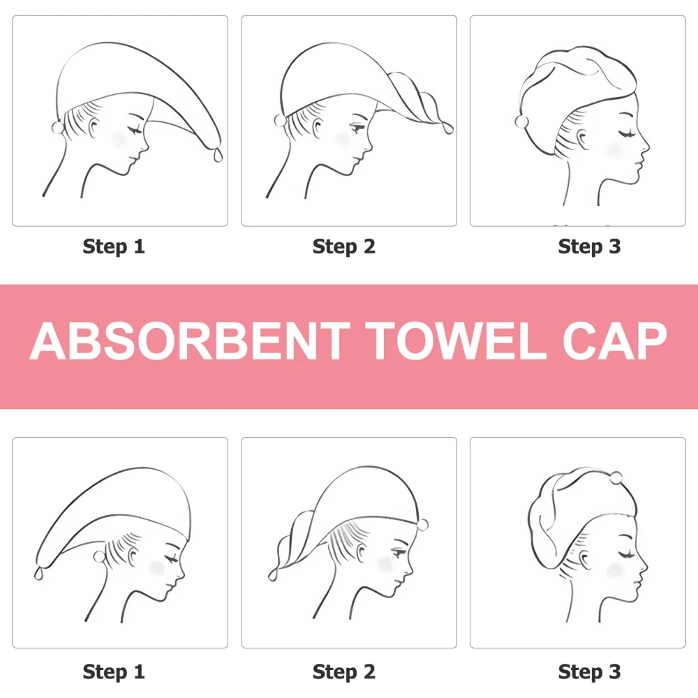 Fast Drying Absorbent Towel Hair Wrap with Headband Women Turban Shower