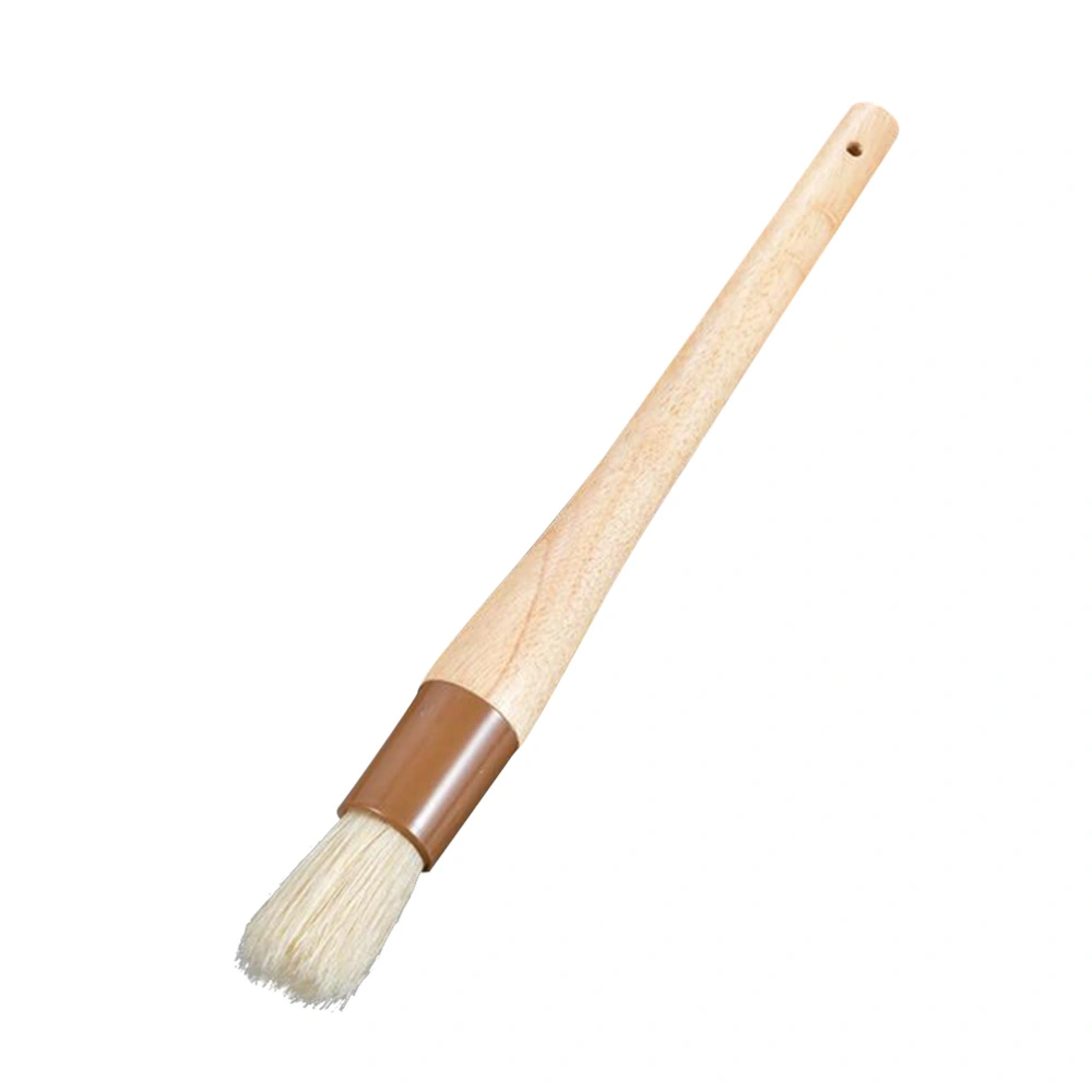 Round Long Wood Handle Brush Wool Barbecue Brushes Basting Oil Brush Kitchen Baking Utensil