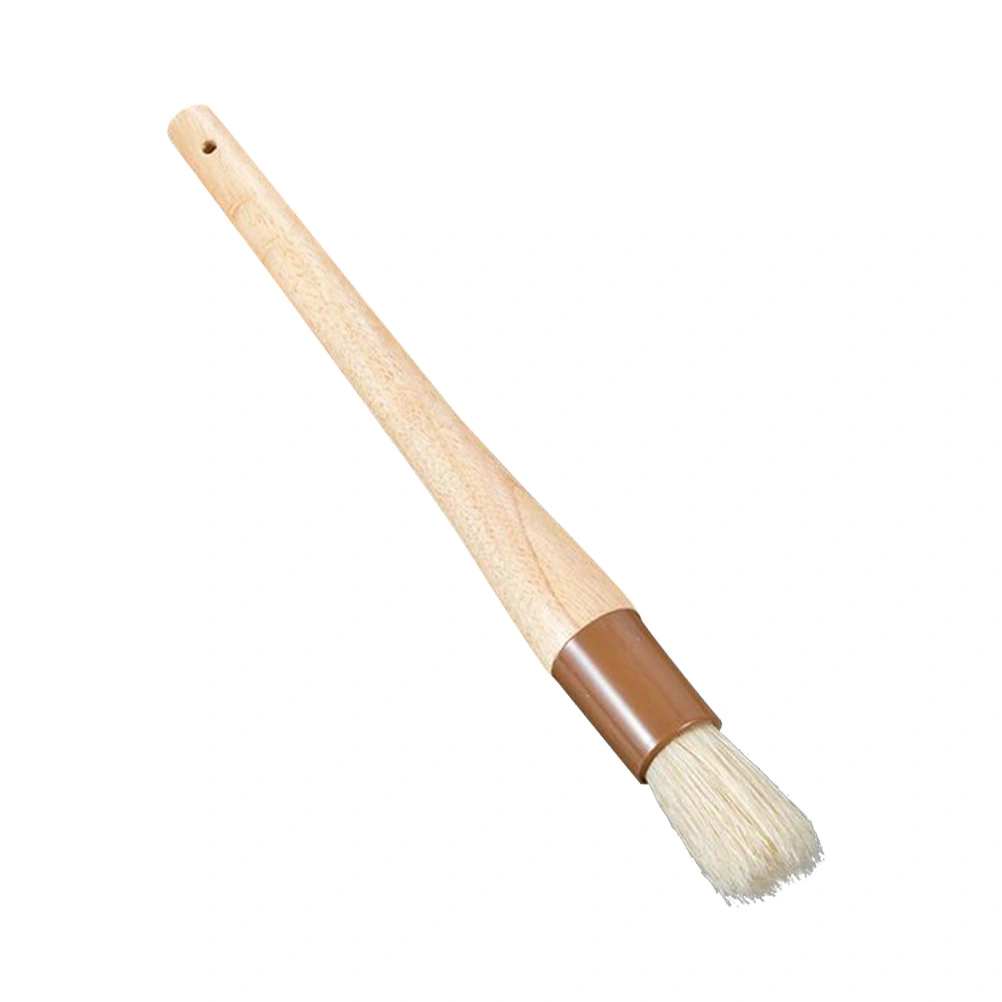 Round Long Wood Handle Brush Wool Barbecue Brushes Basting Oil Brush Kitchen Baking Utensil