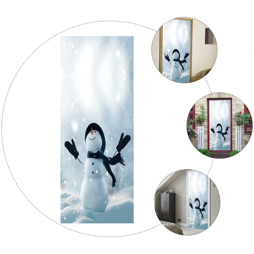 1 Set Christmas Snowman Wall Sticker Door Decal Mural 3D Removable Wallpaper