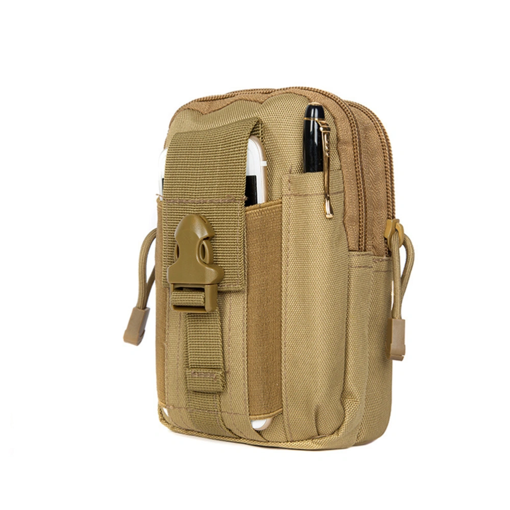 Men's Outdoor Tactical Molle Waist Bags Casual Waist Pack Purse Mobile Phone Case (Khaki)