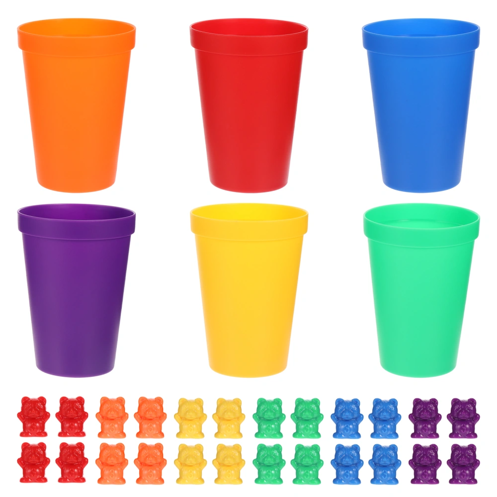 66pcs Rainbow Bear Educational Toys Kid's Counting Bears with Sorting Cups