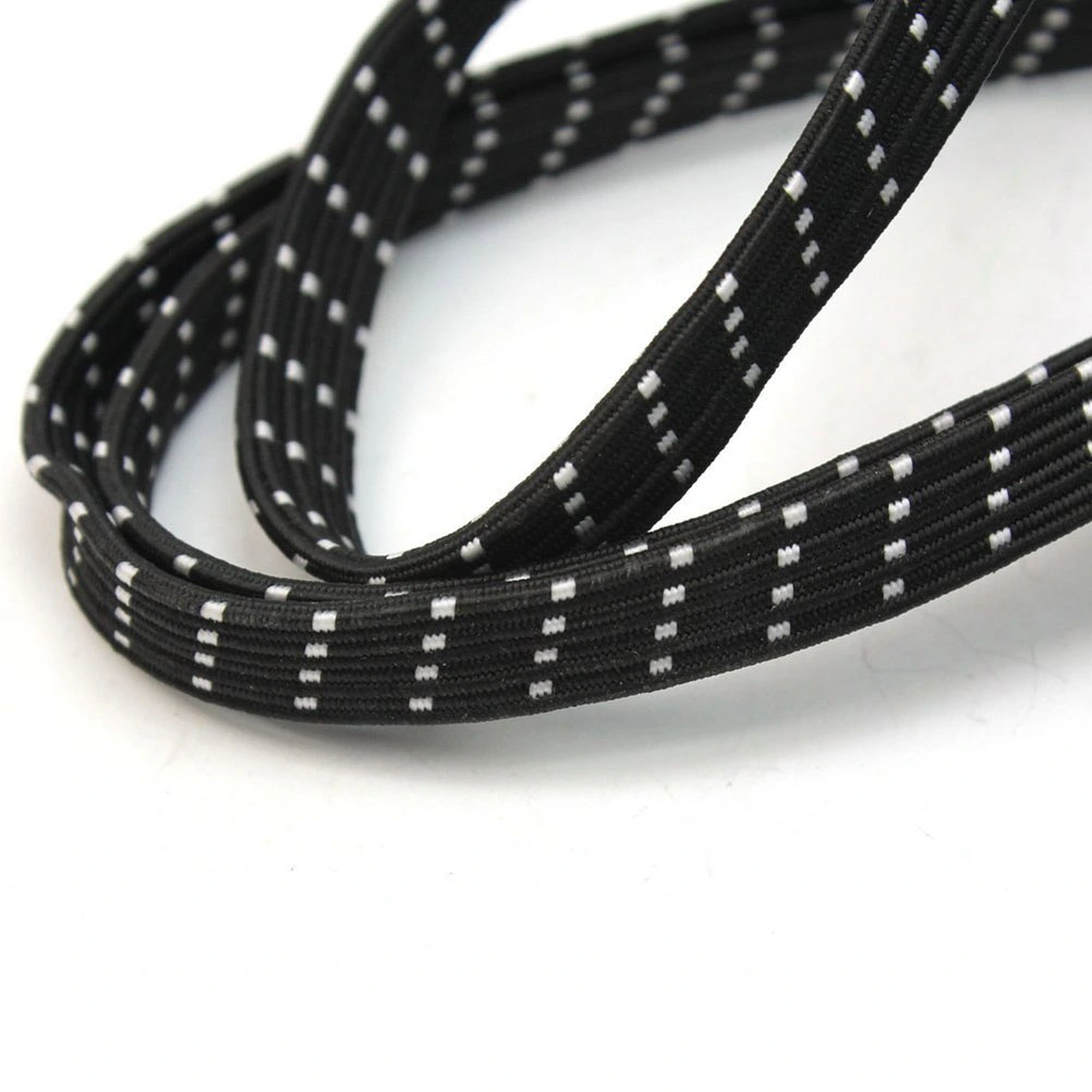 Bike Elastic Hooks Rope Bandage Luggage Straps Suitcase Band Bungee Cord (Black+White)