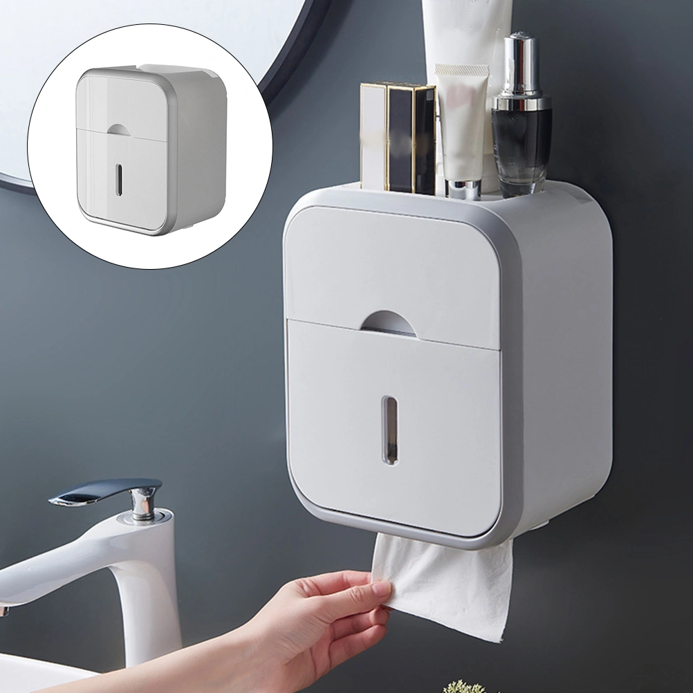 Household Toilet Paper Rack Wall-Mounted Roll Paper Box Bathroom Sundries Stand