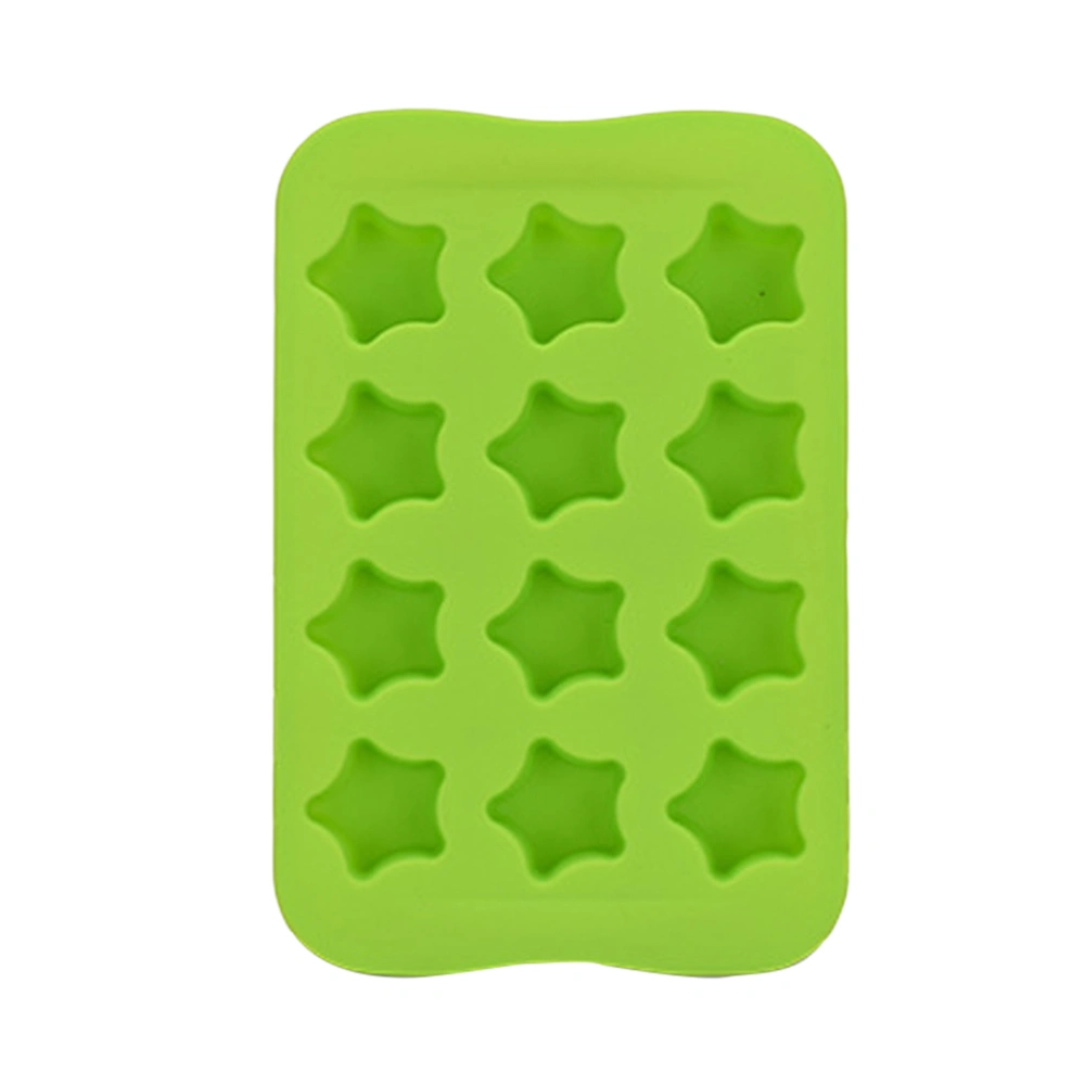 DIY 12 Cavities Ice Cube Tray Star Shaped Ice Making Mold Chocolate Mould Kitchen Accessories (Green)