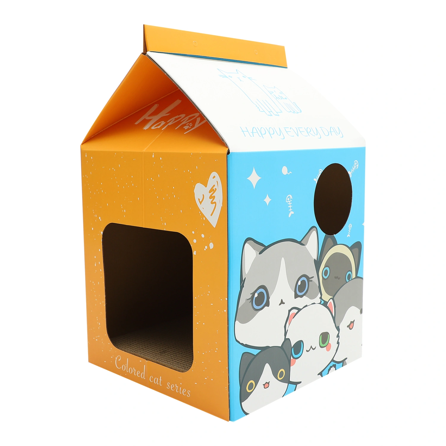 Adorable Cat Scratching Board Milk Box Shape Cat Scratcher Indoor Cat Scratching Toy