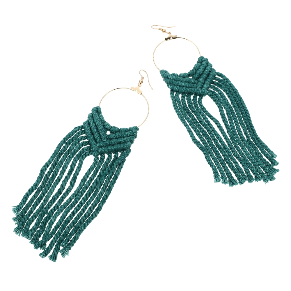 1 Pair Tassel Earrings Bohemian Tassel Hooks Handmade Fringe Earrings Gift