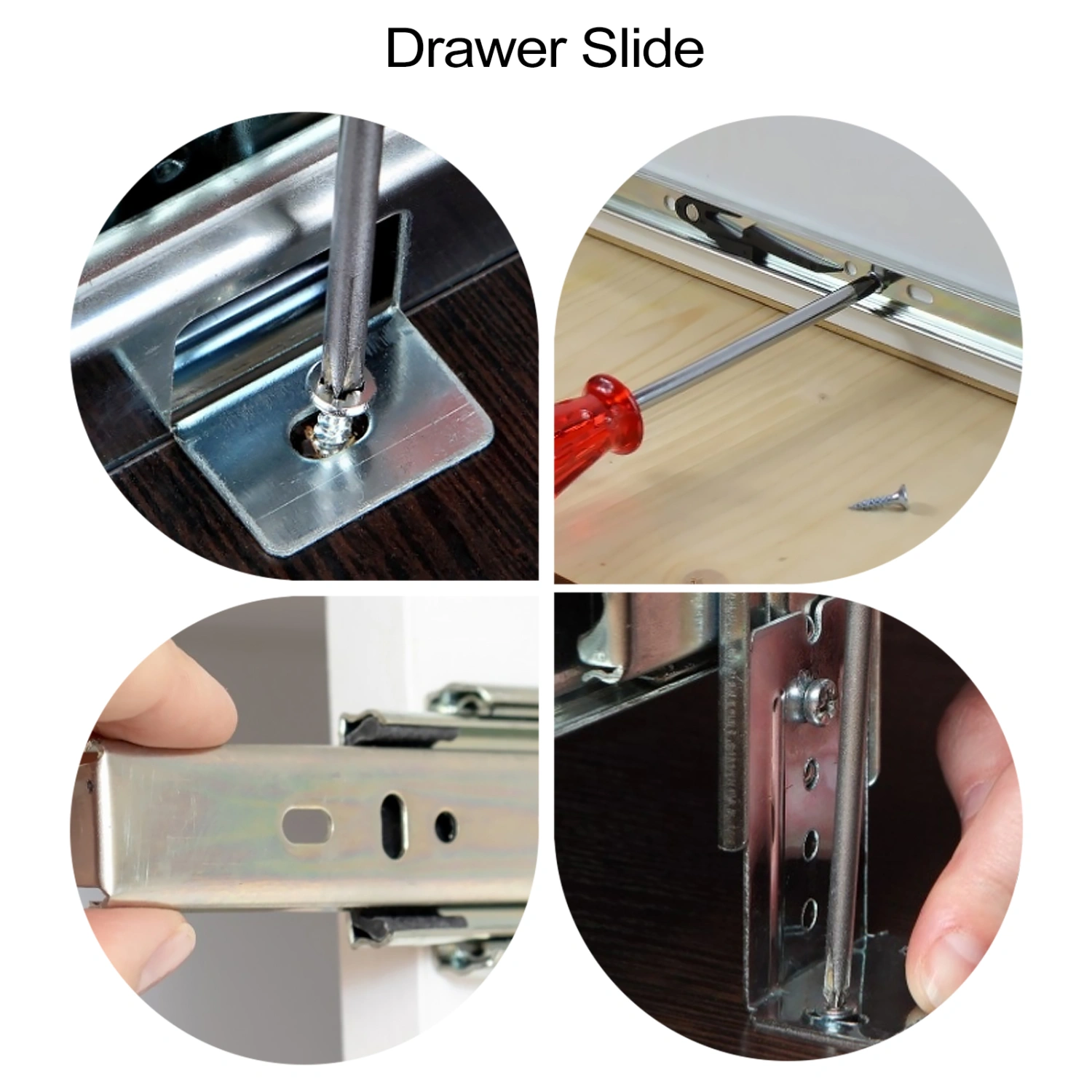 1 Pair Bearing Desk Keyboard Drawer Tray Slide Rail Track Side Mount Track