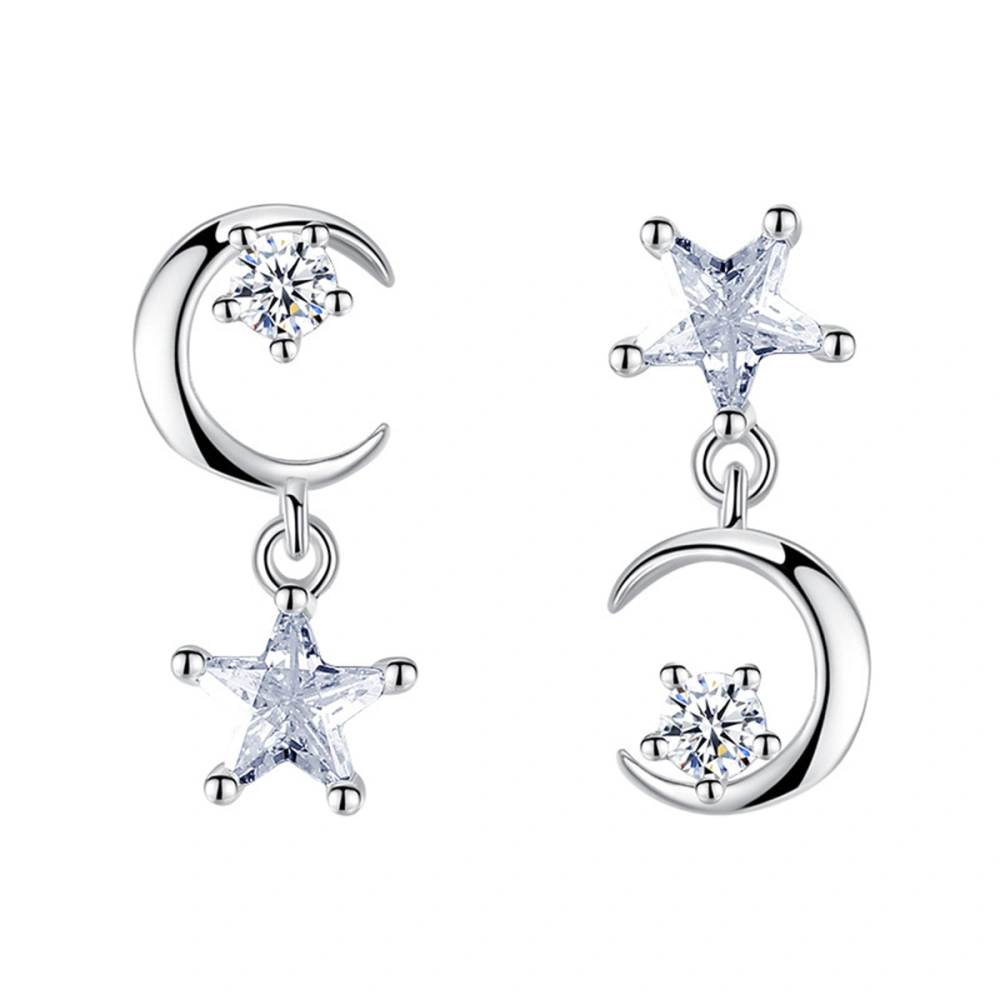 Star Eardrop Simple All-Match Silver Plating Exaggerative Decorative Eardrop Earrings for Woman