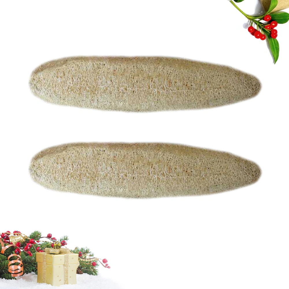 2PCS Loofah Pot Cleaning Brush Kitchen Washing Scrubber Portable Household Cleaning Scouring Grease Removal Pad Brush - 25-31cm