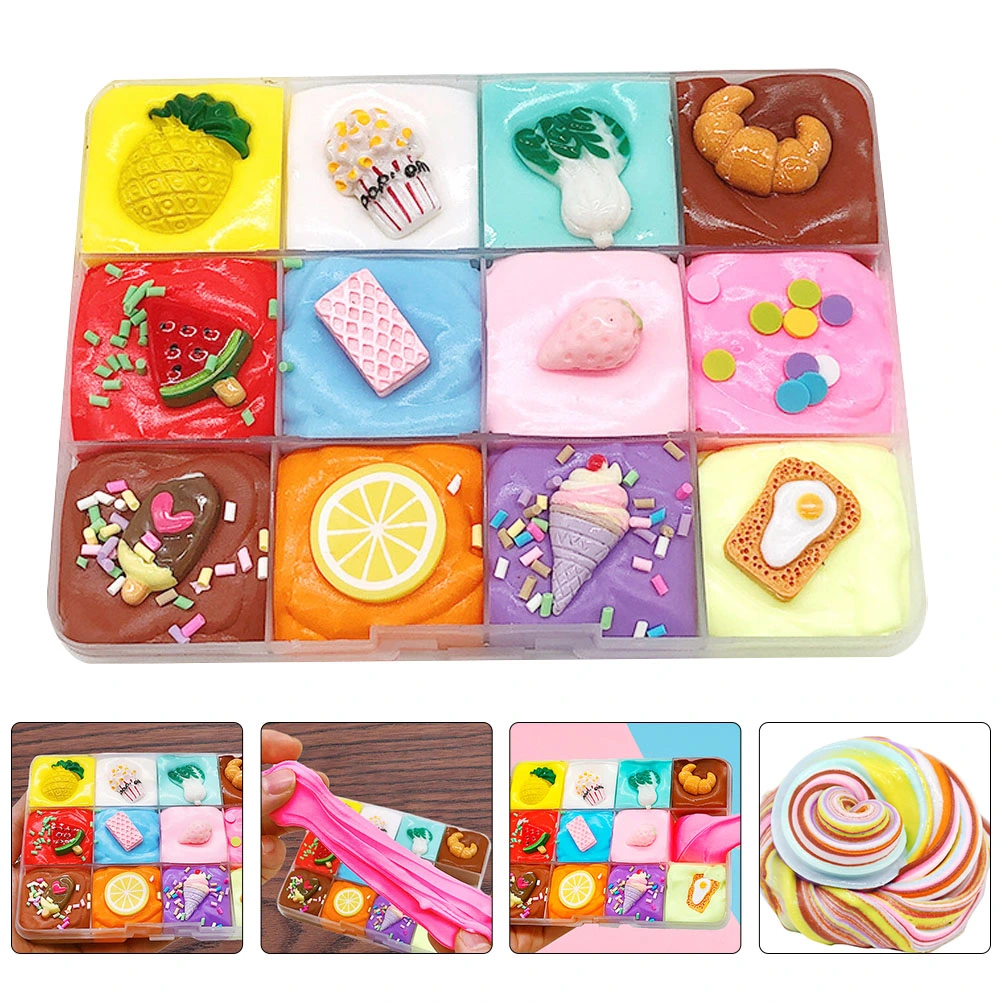12 Colors Stress Relief Plasticine Fruit Clay Toy and Non-Sticky Plasticine