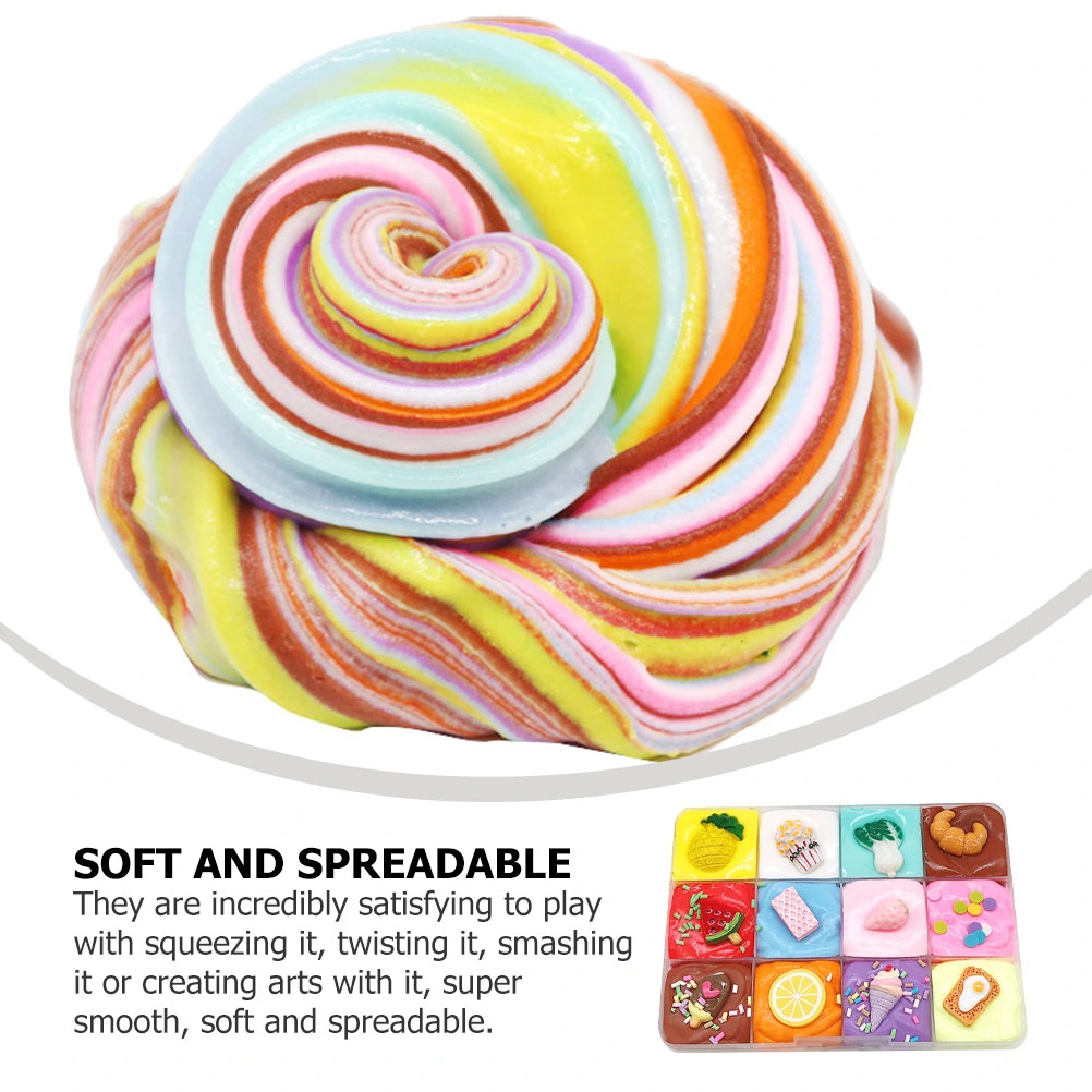 12 Colors Stress Relief Plasticine Fruit Clay Toy and Non-Sticky Plasticine