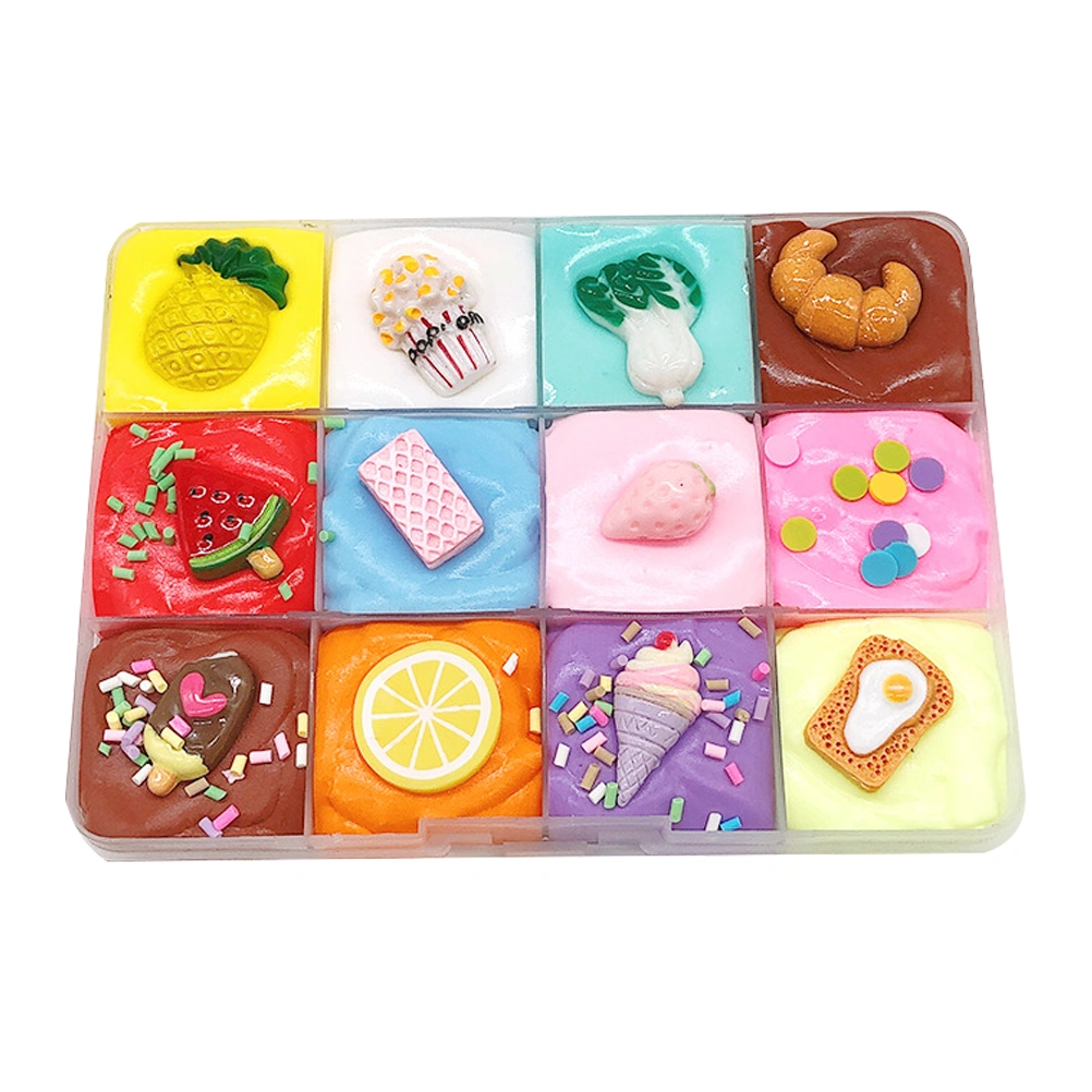 12 Colors Stress Relief Plasticine Fruit Clay Toy and Non-Sticky Plasticine