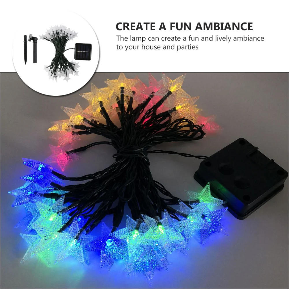 1pc String Light Decorative Light Solar Light String Star Shaped Light Decor