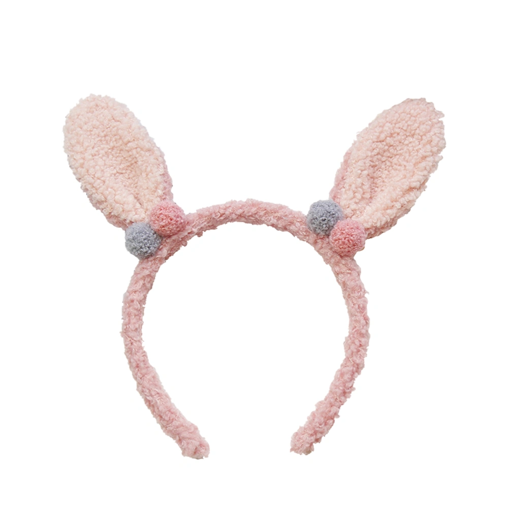 Rabbit Ears Hair Bunny Ears Head Rabbit Cartoon Hair Cloth Head for Girls (Dark Pink)