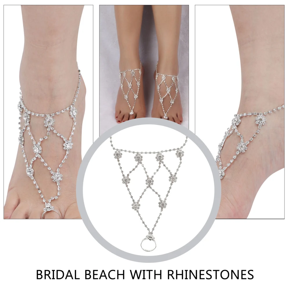 1Pc Decorative Anklet Ankle Chain Fashion Women Toe Foot Chain (Silver)