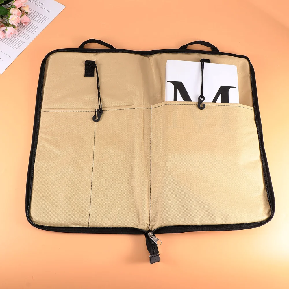 Waterproof Oxford Tote Bag Wear Resistant Instrument Storage Backpack Drum Stick Bag Tote Pouch for Sticks Small Instrument Holder (Beige)