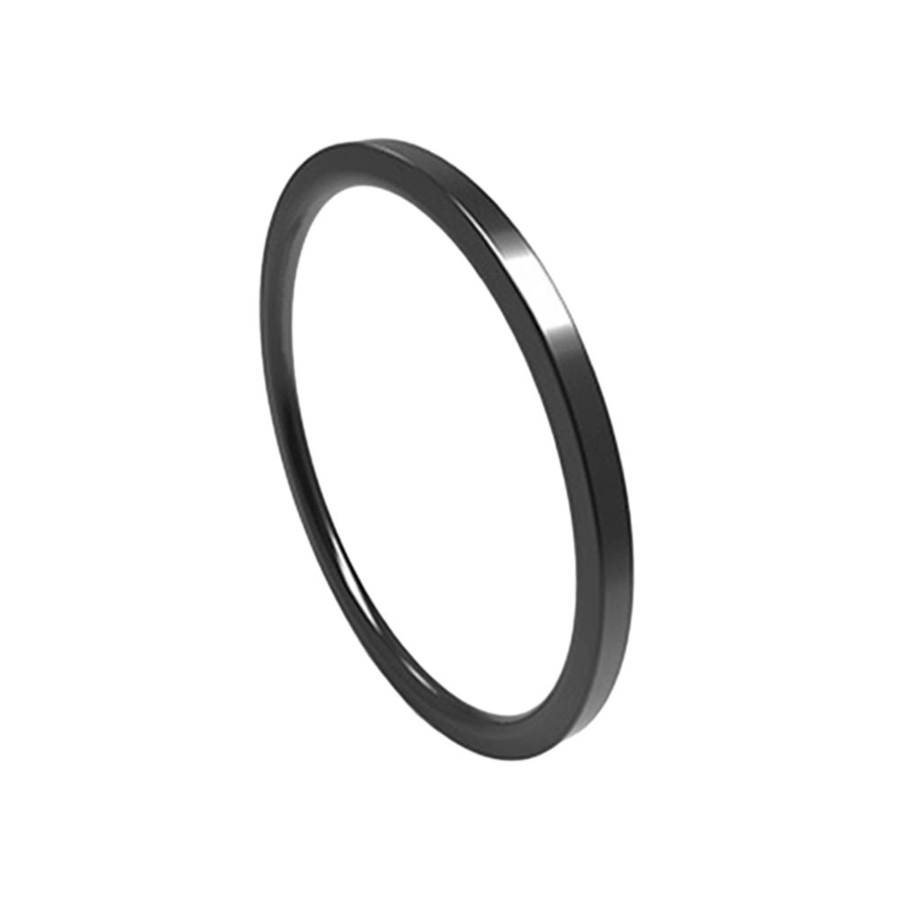 Simple Titanium Steel Ring Exquisite Finger Ring Couples Rings for Woman Man Decoration (Black US Size 7)