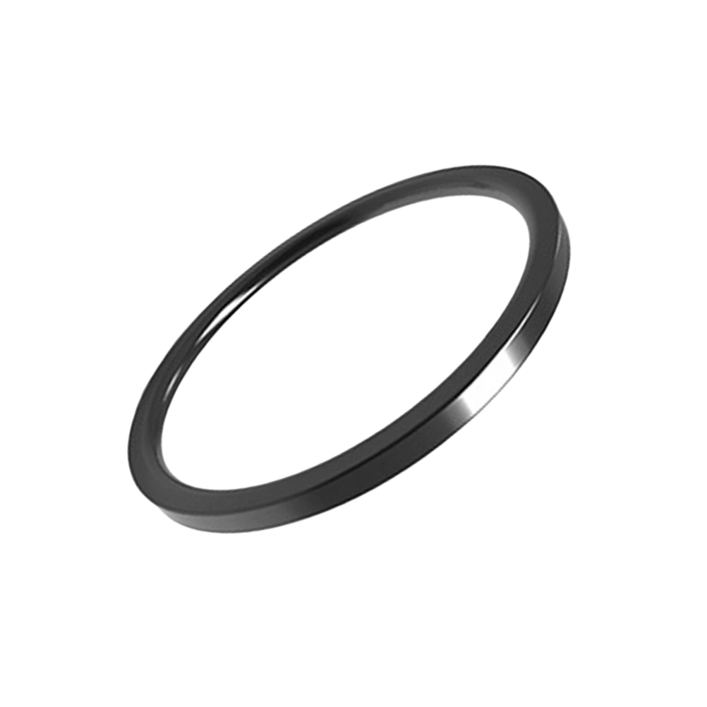 Simple Titanium Steel Ring Exquisite Finger Ring Couples Rings for Woman Man Decoration (Black US Size 7)
