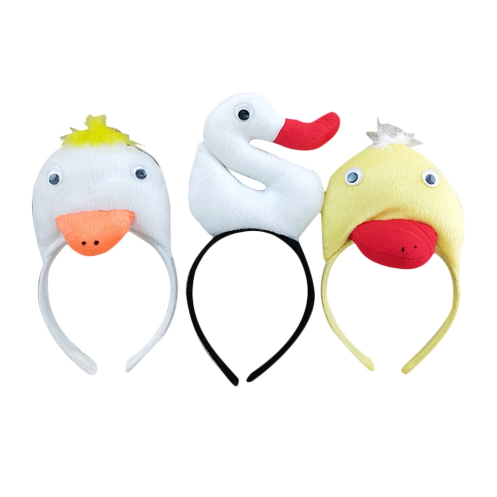 3 Pcs Headband Duck Swan Shaped Headwear Hair Party Hair Accessories Halloween Kids Cosplay Party Hair Decors