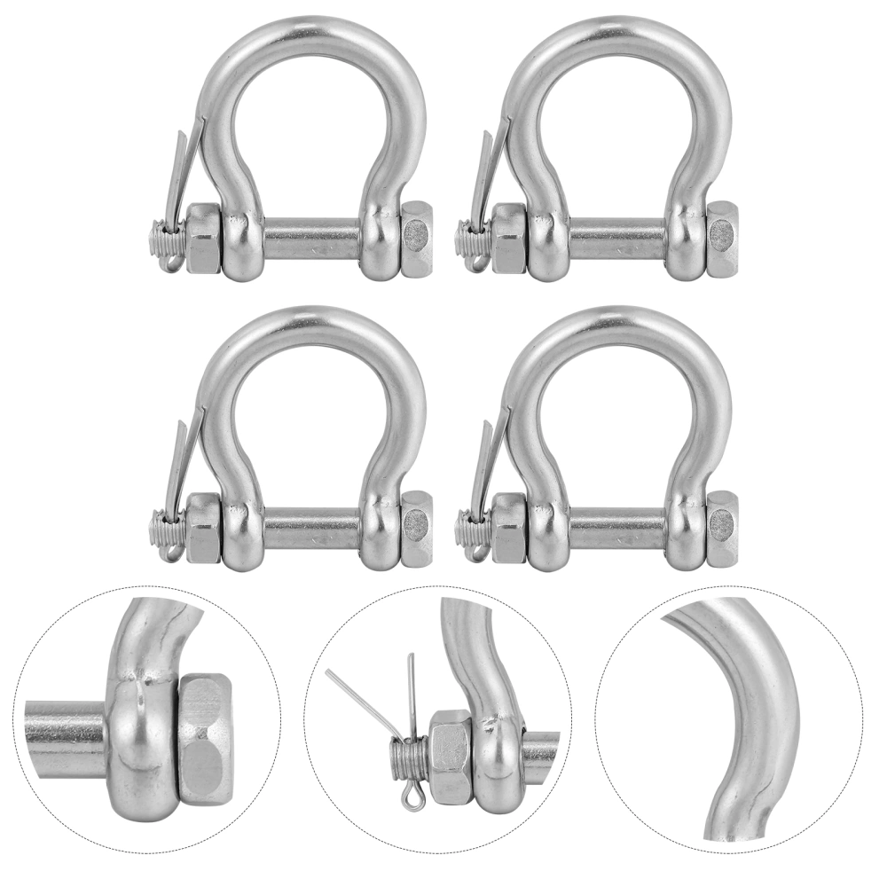 4pcs Practical Metal Shackle Metal Shackle Lifting Shackle D-Shaped Shackle