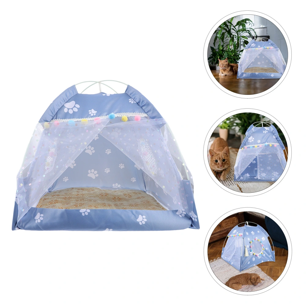 Pet Summer Tent Dog Play House Folding Portable Breathable Tent with Cooling Mat