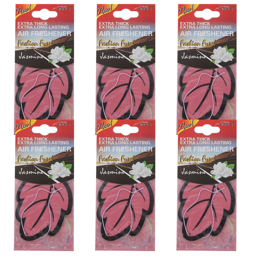 6Pcs Car Air Freshener Leaves Shape Paper Hanging Perfume Diffuser Auto Decor