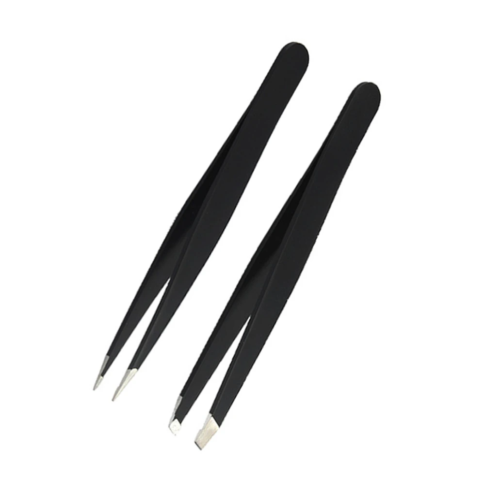 2pcs Stainless Steel Eyebrow Clips Portable Eyebrow Tweezers for Women Lady Girls