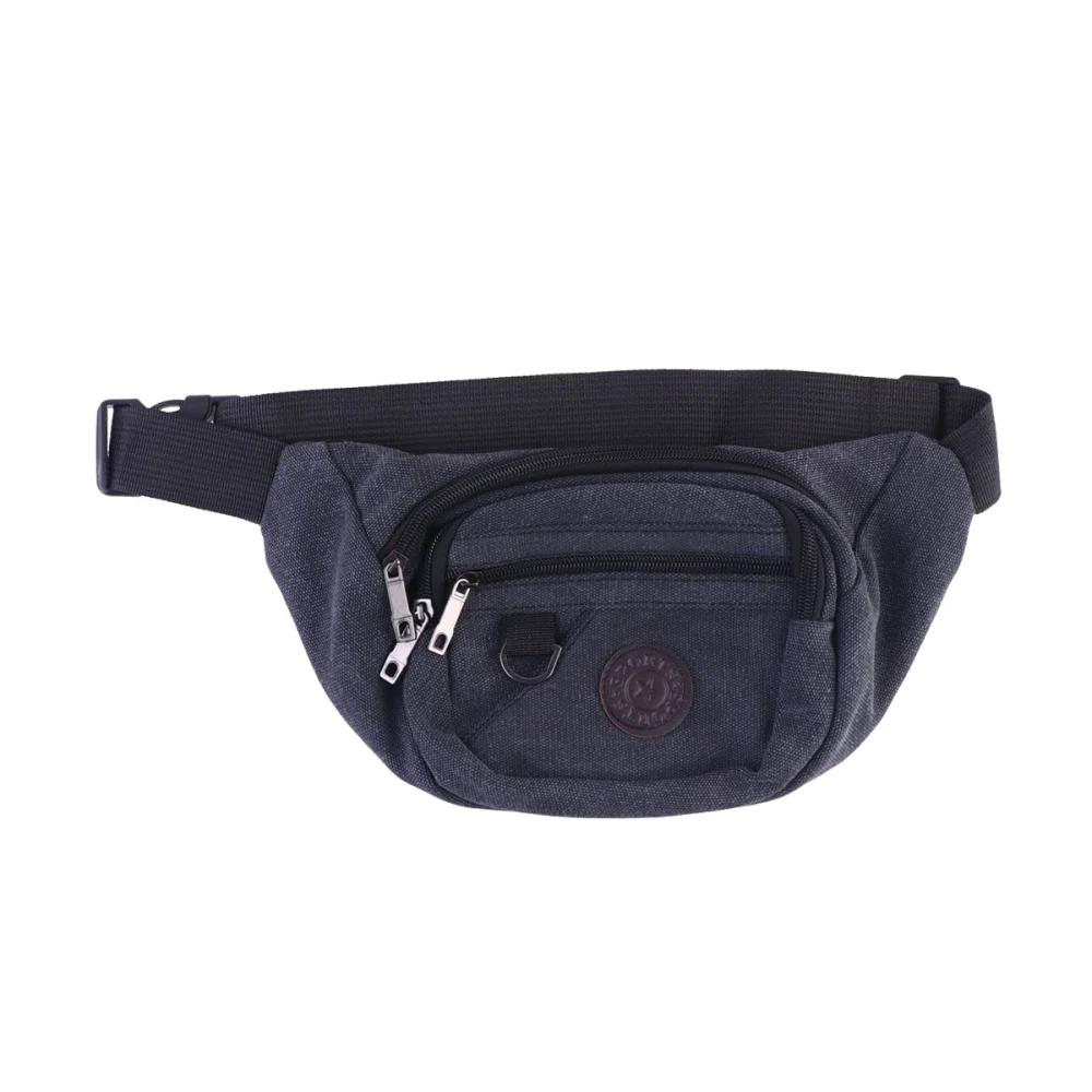 Outdoor Sports Waist Bag Portable Fanny Pack Multifunctional Storage Bag Casual Chest Bag for Men Women (Black)