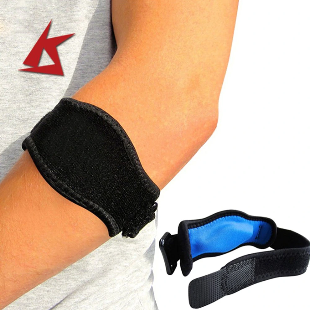 Tennis Basketball Elbow Brace Sports Strap Band with Compression Recovery Pad for Pain Relief (Blue)