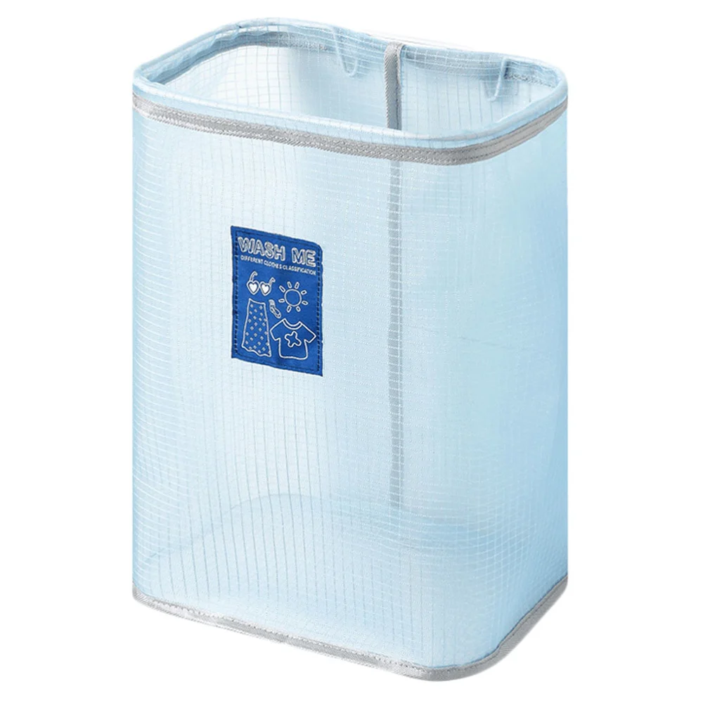 1pc Wall Mounted Clothes Storage Basket Foldable Cloth Laundry Container (Blue)