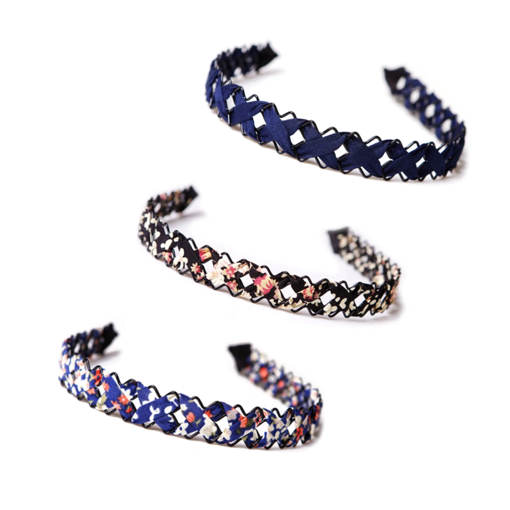 3pcs Hollow Woven Hair Women Metal Headband Hair Band Hair Accessories